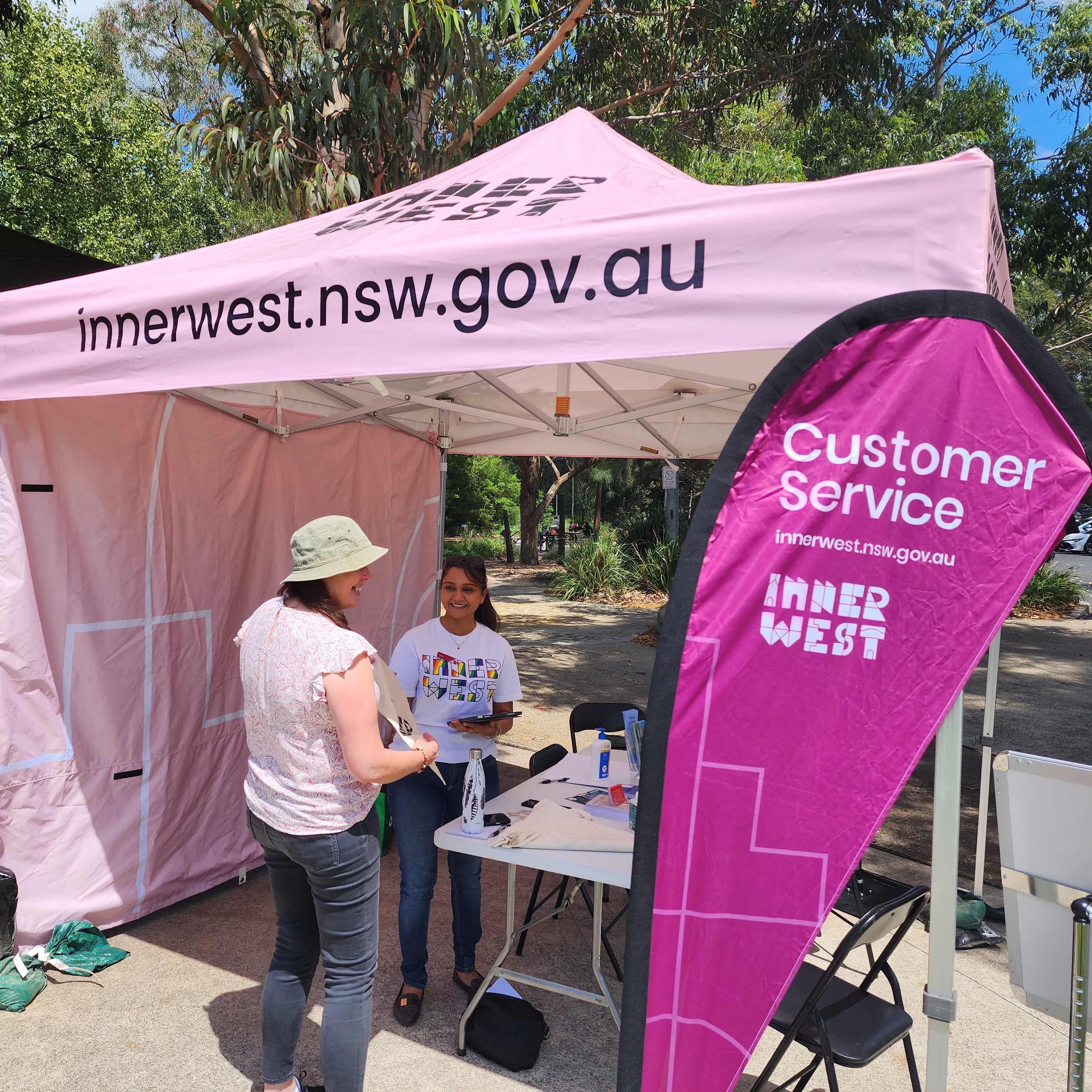 Council officer assisting resident